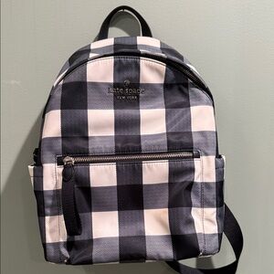 Kate Spade Plaid Backpack in Black and White